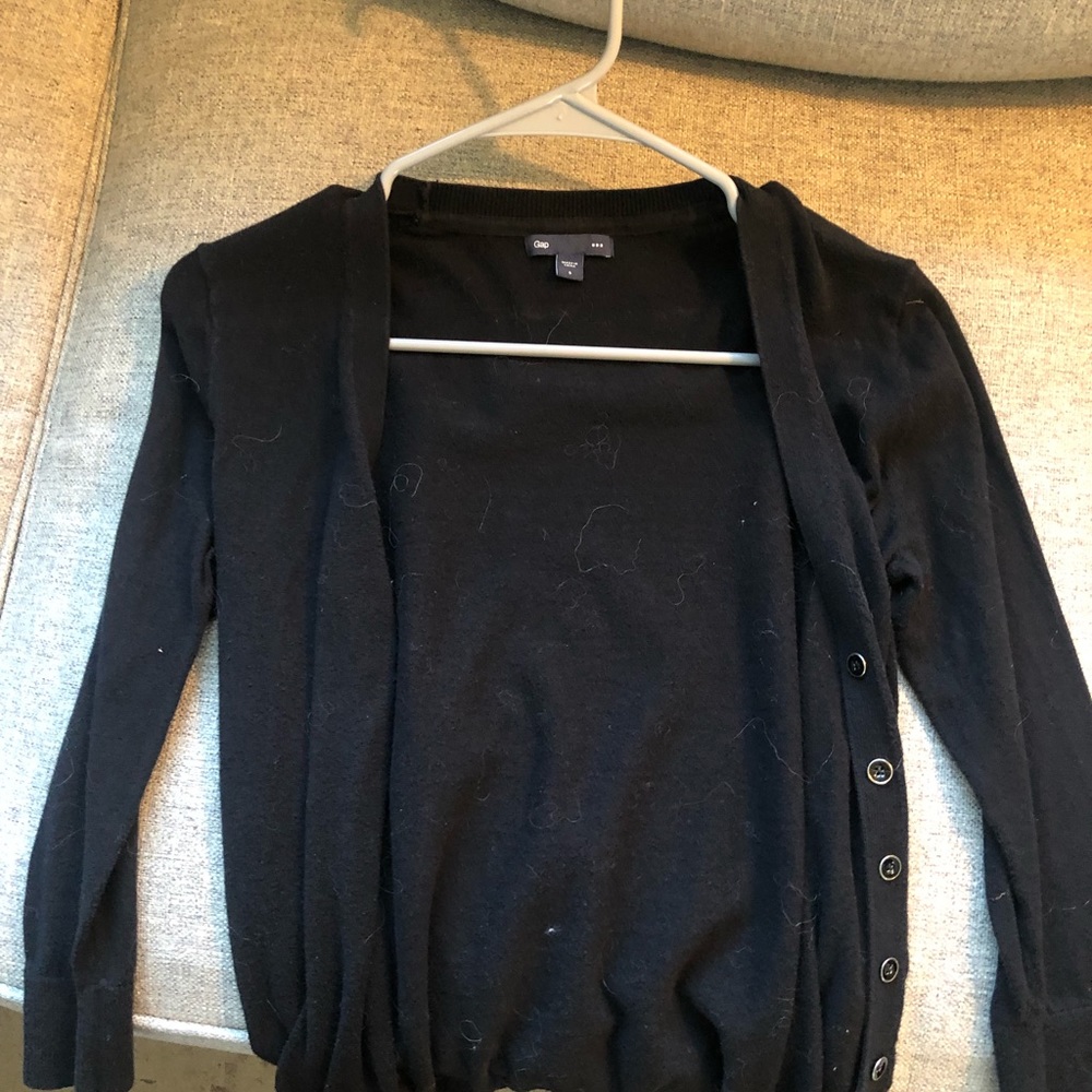 Women’s black cardigan, pullover, button up, workwear